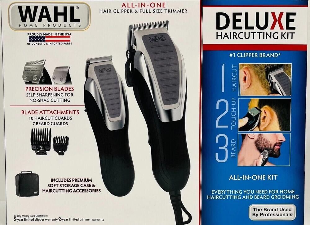 Wahl Deluxe Black Haircutting Kit All-in-One Razor Kit 28 Piece NEW